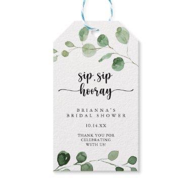 Delight Eucalyptus Sip Sip Hooray Bridal Shower  Gift Tags