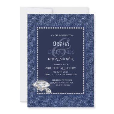 Denim and diamonds bridal shower Invitations