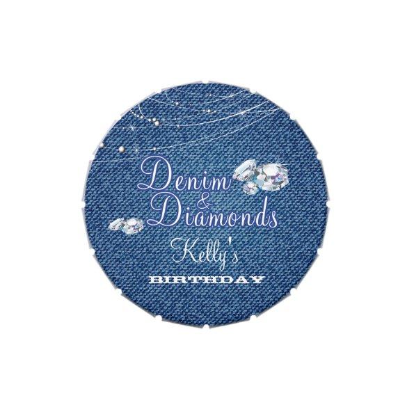 Denim and Diamonds Party Candy Tin