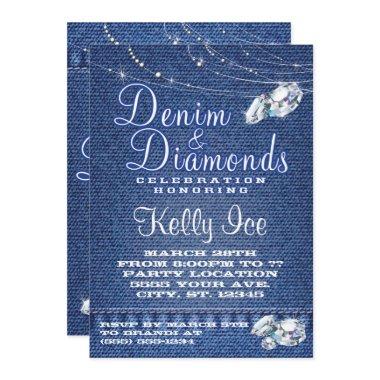 Denim and Diamonds Party Invitations