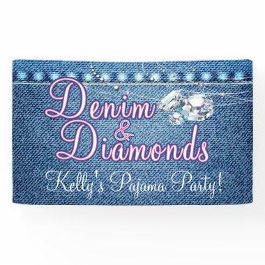 Denim and Diamonds Party with Pink Banner