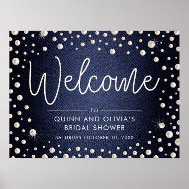 Denim and Pearls Welcome Sign