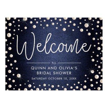 Denim and Pearls Welcome Sign