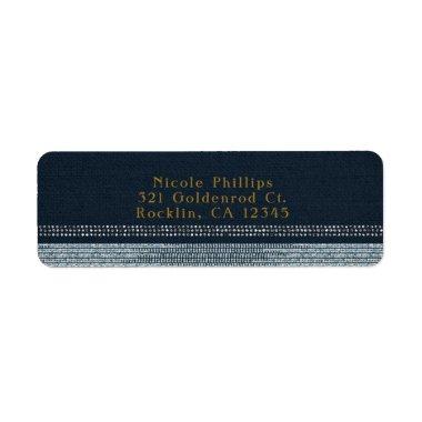 Denim & Diamonds Glam Bling Party Invitations Label