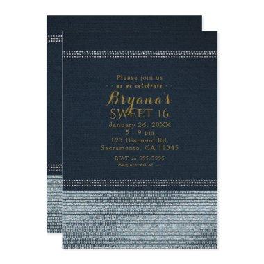 Denim & Diamonds Glam Bling Party Invitations