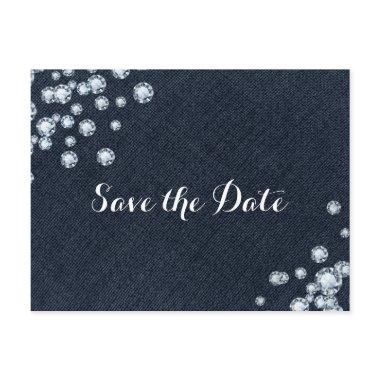 Denim & Diamonds Glam Party Save the Date Announcement Post