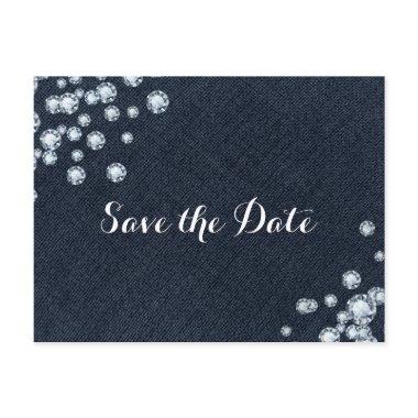 Denim & Diamonds Glam Party Save the Date Announcement PostInvitations