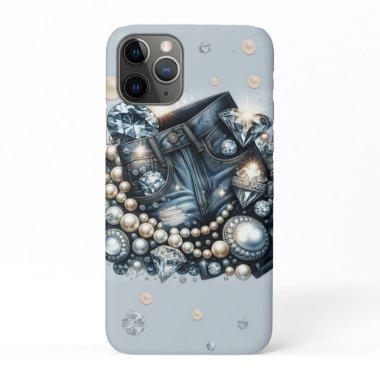 Denim Diamonds & Pearls Jeans Bling iPhone 11 Pro Case