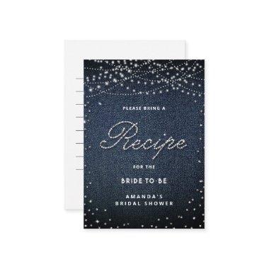 Denim Diamonds Rustic Lights Elegant Bridal Recipe Enclosure