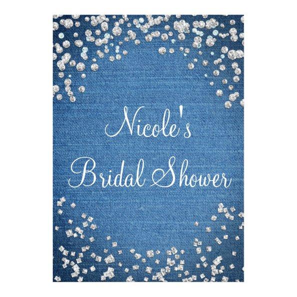 Denim & Diamonds Scattered Bling Poster Banner