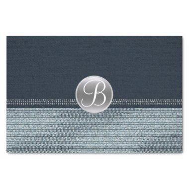 Denim Diamonds Sparkle Glam Monogram Initial Tissue Paper