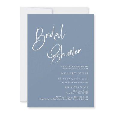 Denim/Dusty Blue Bohemian Bridal Shower Invitations