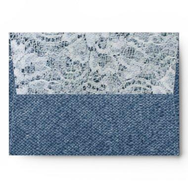 Denim & Lace Rustic Invitations Envelopes