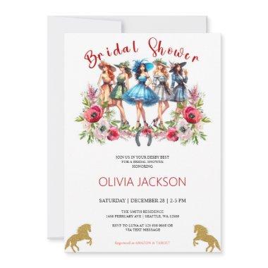 Derby Bachelorette Bridal Shower Invitations