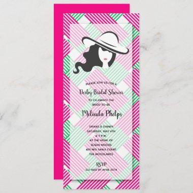 Derby Bridal Shower Hot Pink Green Invitations