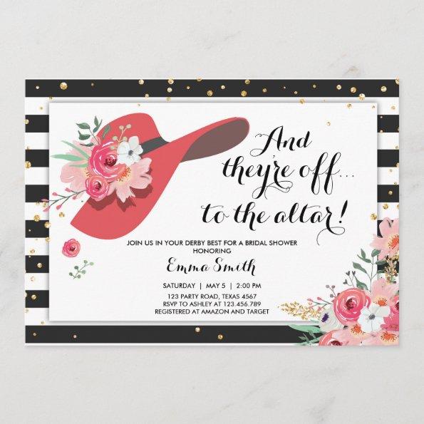 Derby Bridal Shower Invitations Wear a Hat Horse