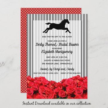 Derby Bridal Shower Red Roses Racehorse Invitations
