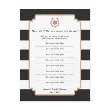 Derby Bride Quiz Spring Bridal Shower Game Invitations