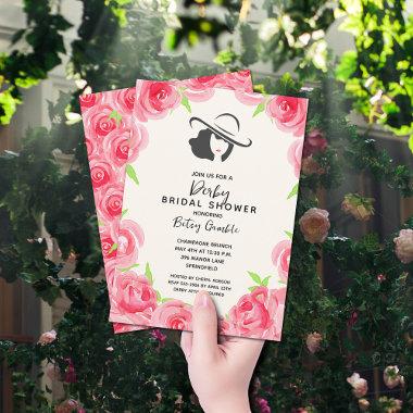 Derby Hat and Roses Bridal Shower Invitations