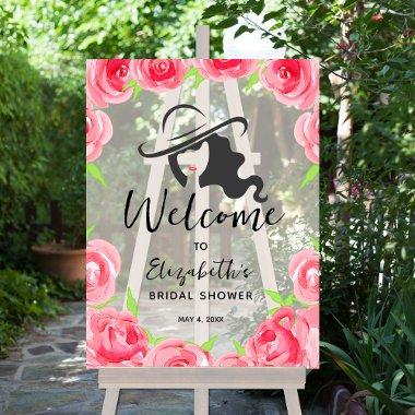 Derby Hat and Roses  Welcome Acrylic Sign