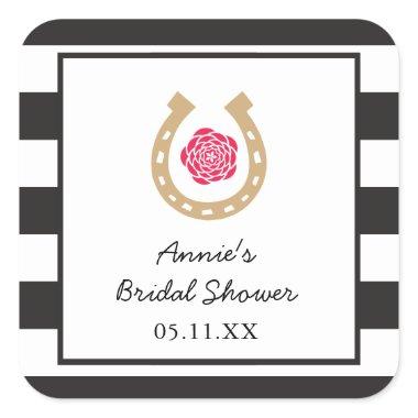 Derby Horseshoe Bridal Shower Personalized Sticker