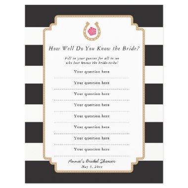 Derby How Well Do you Know Bride Quiz Game Flyer