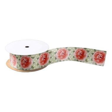 Derby Red Rose on Lime Dots Ribbon