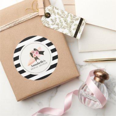 Derby Style Big Pink Hat Rose  Classic Round Sticker