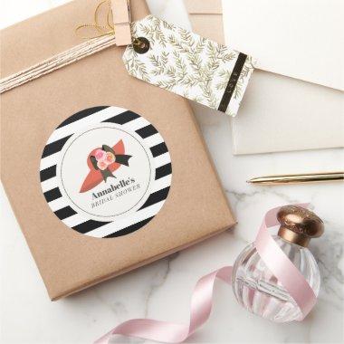 Derby Style Big Red Hat Rose  Classic Round Sticker
