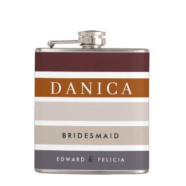 Desert Brown Personalized Bridesmaid Hip Flask