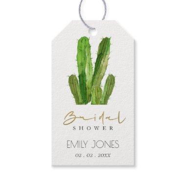 DESERT CACTUS FOLIAGE WATERCOLOR BRIDAL SHOWER GIFT TAGS
