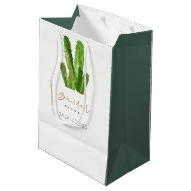 DESERT CACTUS FOLIAGE WATERCOLOR BRIDAL SHOWER MEDIUM GIFT BAG