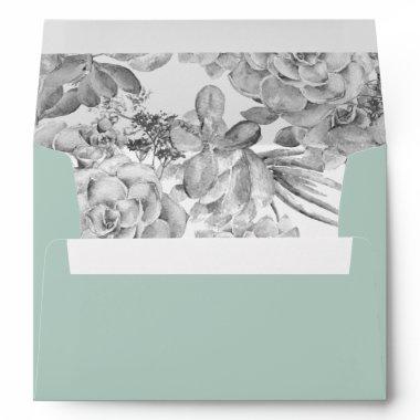 Desert Cactus Succulent liner wedding Envelope
