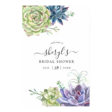 Desert Cactus Succulents Bridal Shower Welcome Poster