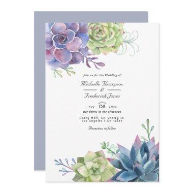 Desert Cactus Succulents QR Code RSVP Wedding