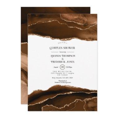 Desert Gold Watercolor Agate Couples Shower
