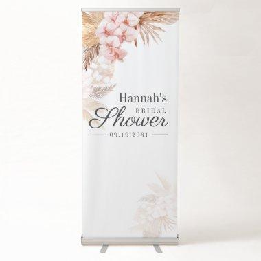 Desert Pampas Grass Boho Bridal Shower Retractable Banner