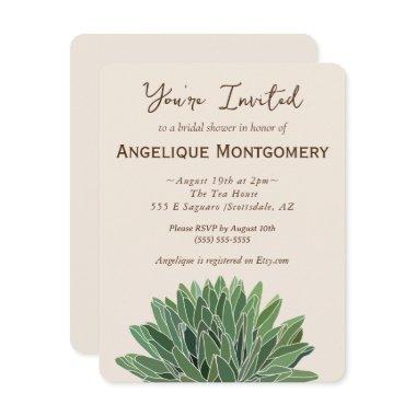 Desert Succulent Bridal Shower Invitations