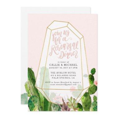 Desert Succulent Rehearsal Dinner Invitations-Pink Invitations