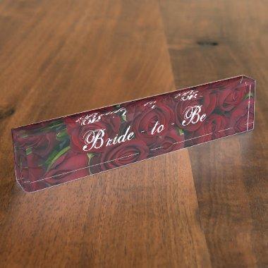 Desk Nameplate - HAMbyWhiteGlove - Red Roses