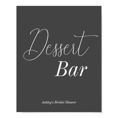 Dessert Bar Black White Wedding Poster