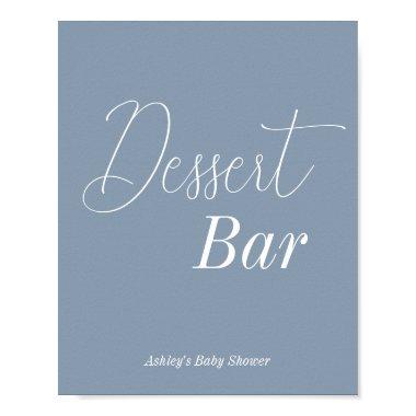 Dessert Bar Dusty Blue White Poster