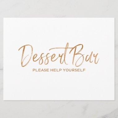 Dessert Bar Wedding Sign | Stylish Gold Rose Invitations