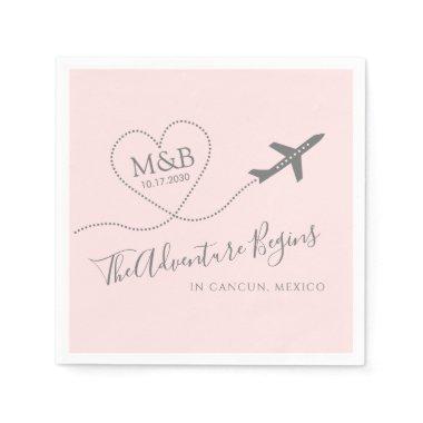 Destination Wedding Bridal Shower Custom Airplane Napkins