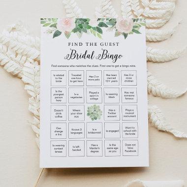 DEVON Floral Find the Guest Bridal Bingo Game Invitations