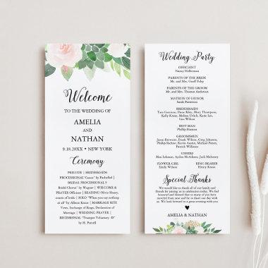 DEVON Greenery Succulent Wedding Program
