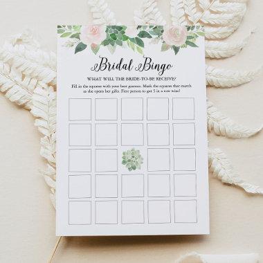 DEVON Succulent Blush Floral Bridal Bingo