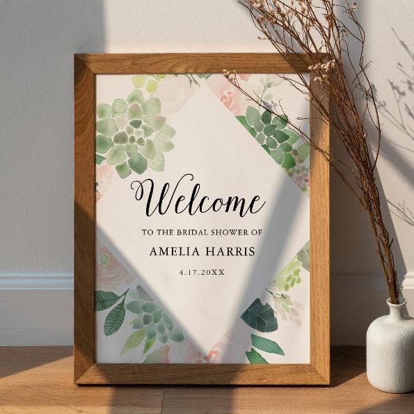 DEVON Succulent  Welcome 18x24 Poster