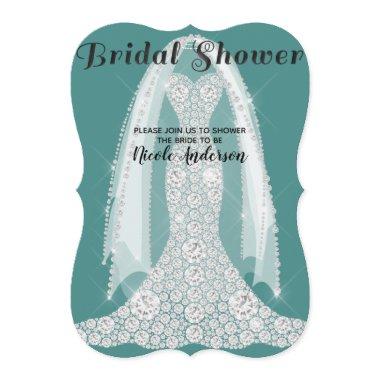Diamond Dress Teal Turquoise Glam