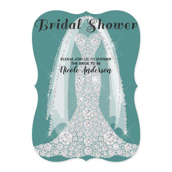 Diamond Dress Teal Turquoise Glam